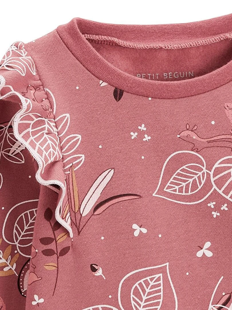 Sweat shirt bébé en molleton Léonie   Rose