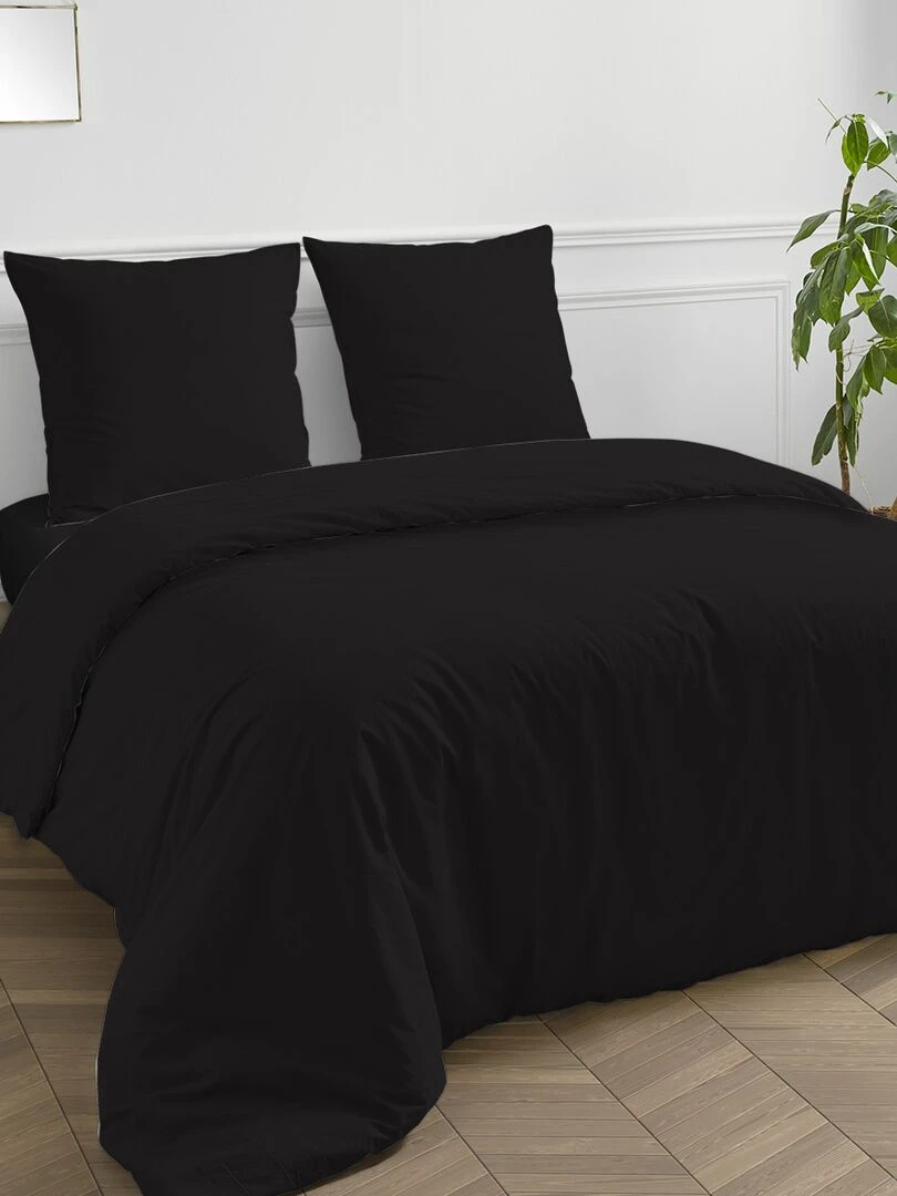 Future Home   Taie d'oreiller en coton 57 fils unie noir   Noir