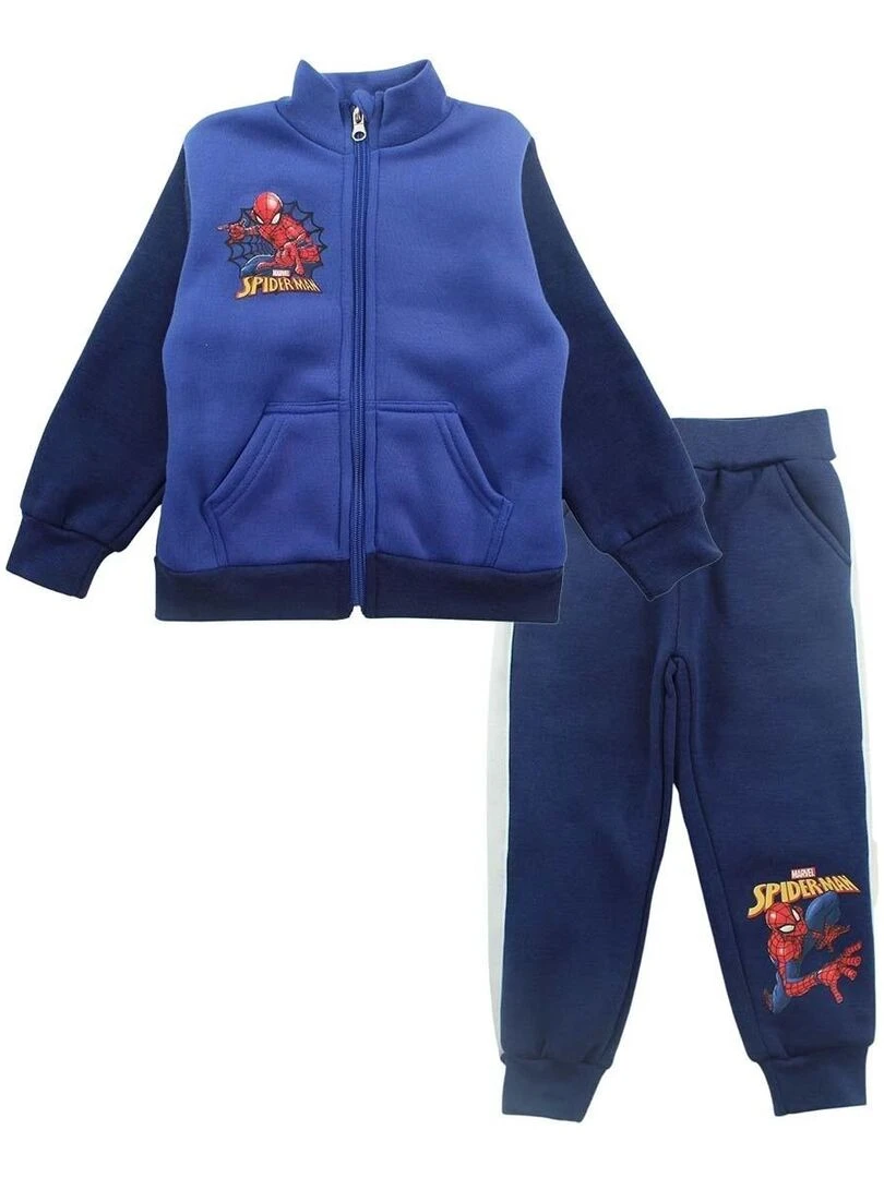 Disney Ensemble Veste pantalon garçon Imprimé Spiderman Bleu marine