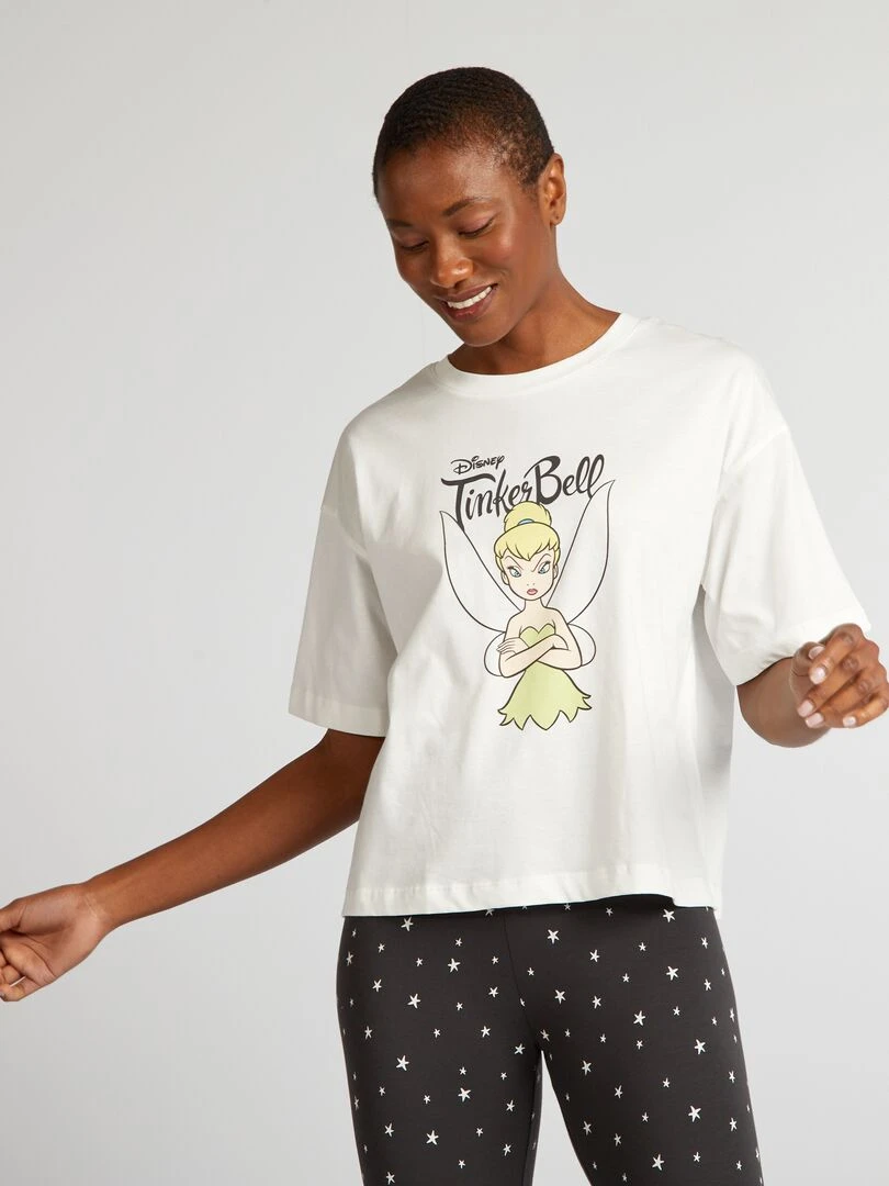 Pyjama long 'Fée clochette' 2 pièces Blanc