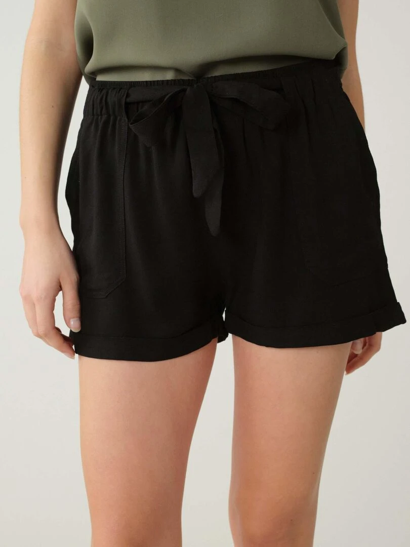 Short en viscose pour femme 'Deeluxe'   Noir