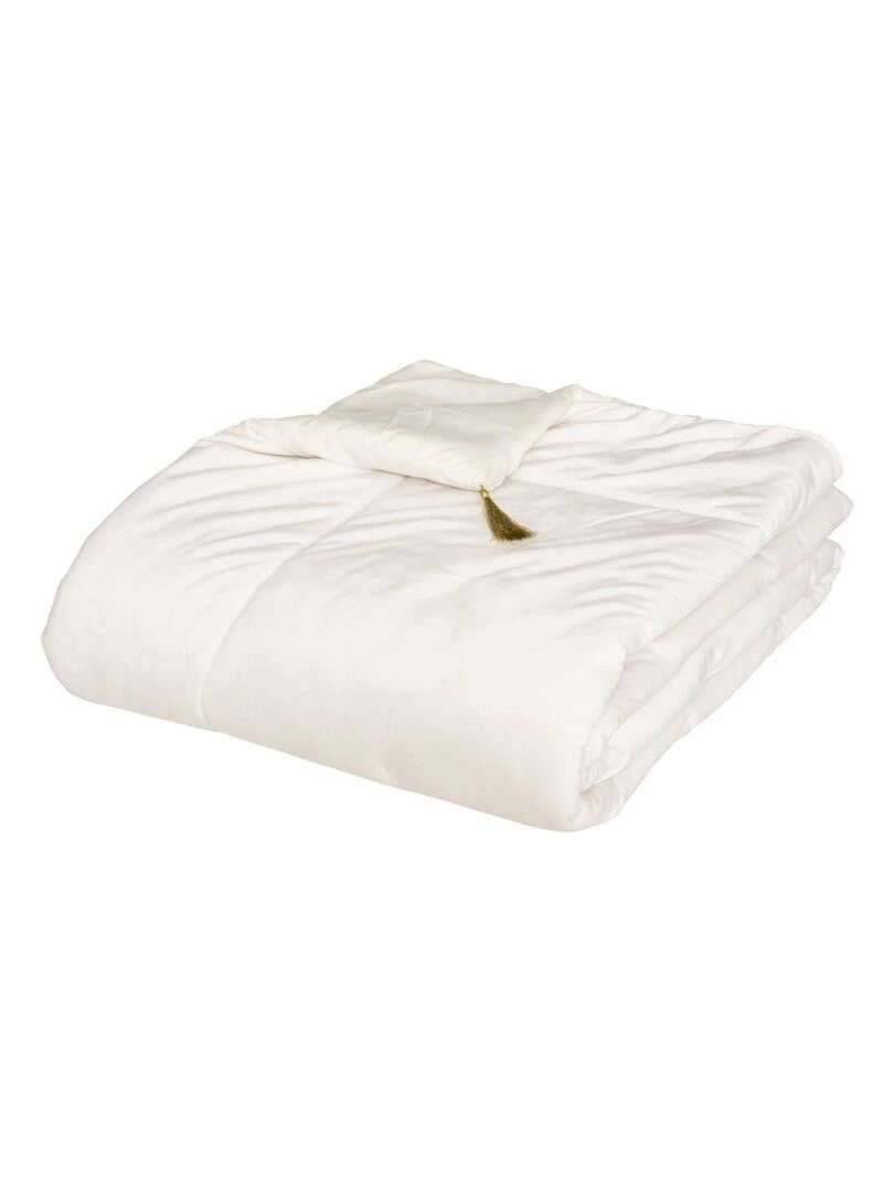 Édredon velours 80x180 cm Sonia IV Blanc
