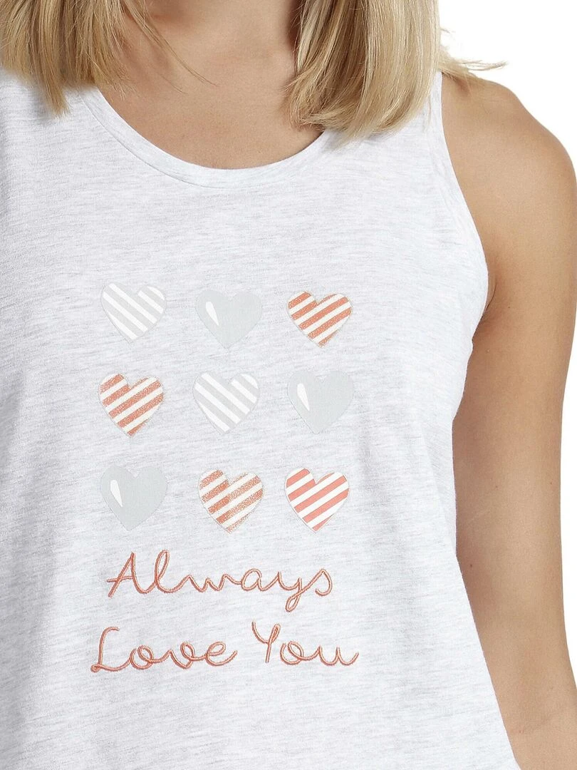 Pyjama short débardeur Always Love You   Gris