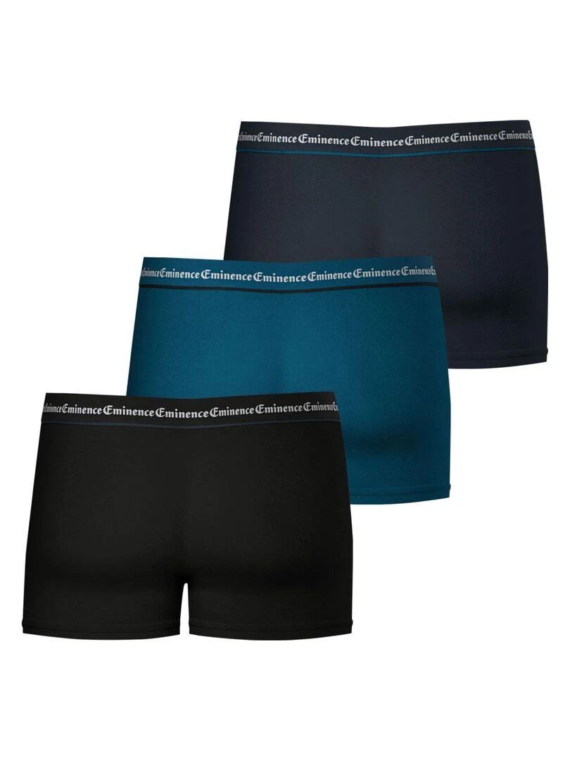 Lot de 3 boxers homme Business   Noir Bleu Gris