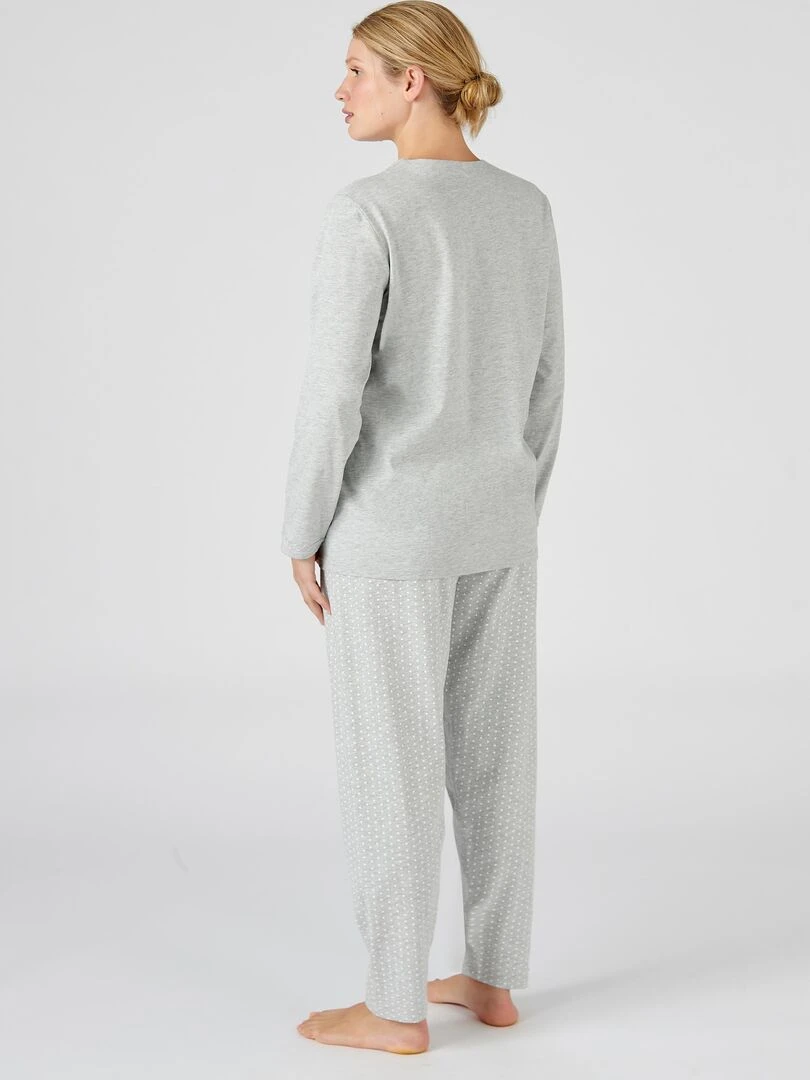 Pyjama maille jersey coton peigné   Damart   Gris chiné