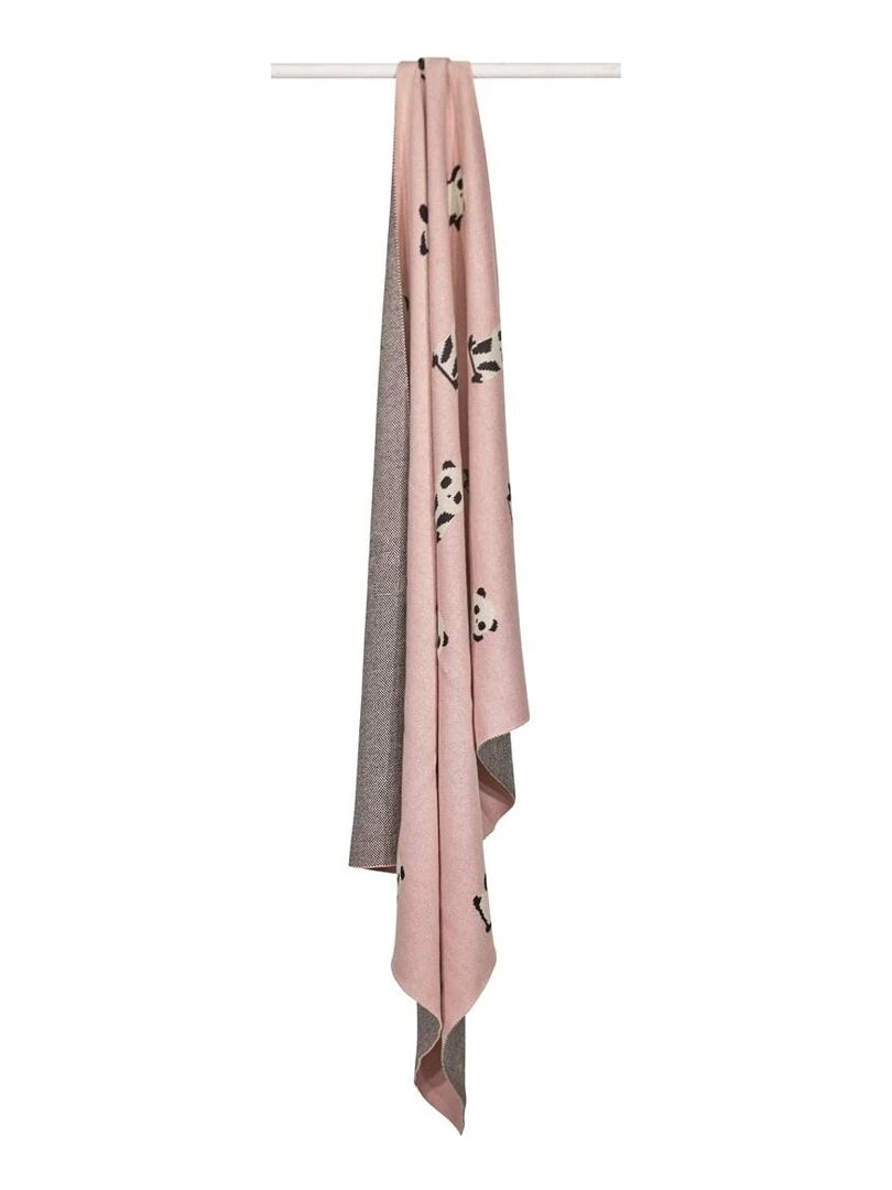 Couverture maille en coton SAUTHON Rose
