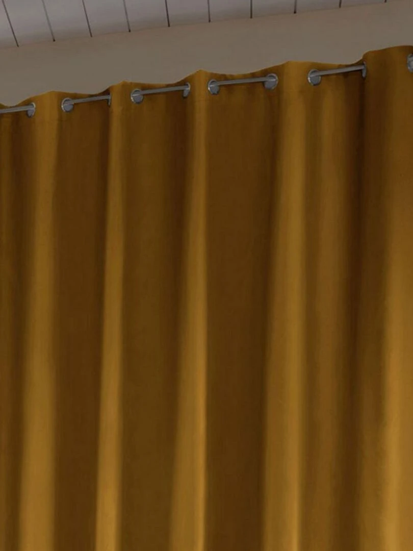 Rideau Occultant 280x260 cm Doublure polaire   Jaune
