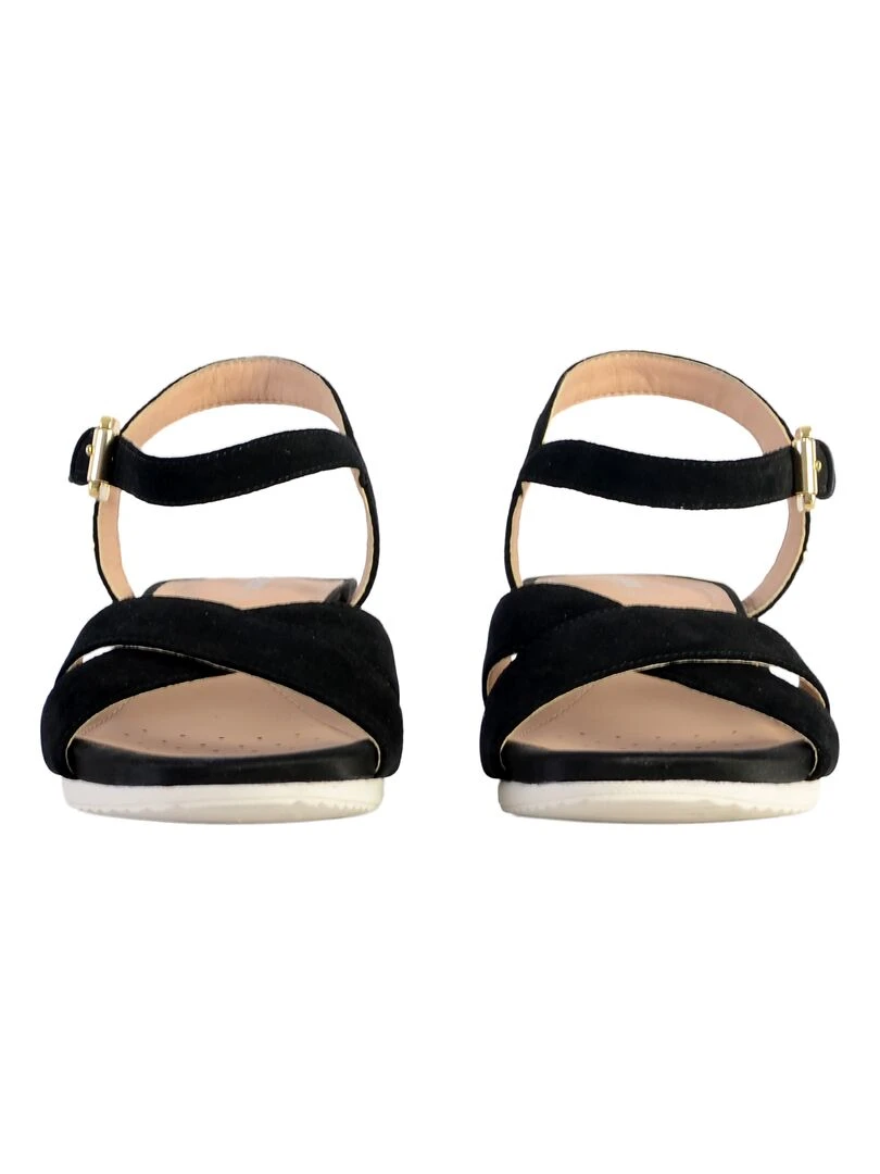 Sandale Compensée Cuir Geox Ischia D02HHC 00022   Noir