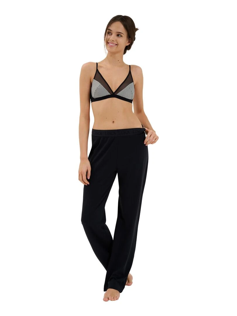 Bas pyjama pantalon long Mia   Noir