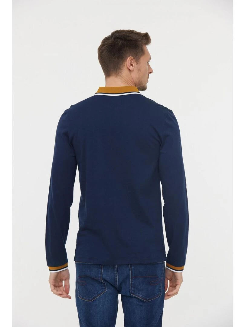 Lee Cooper   Polo manches longues coton regular BOCE   Bleu marine