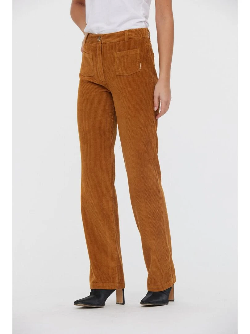 Lee Cooper Pantalon coton flair JANELLE Marron tabac