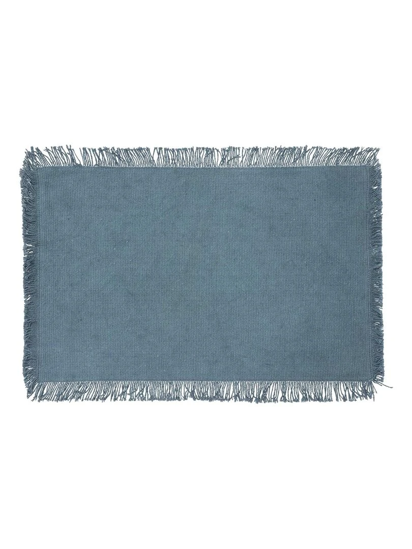 Set de table à franges Bleu canard