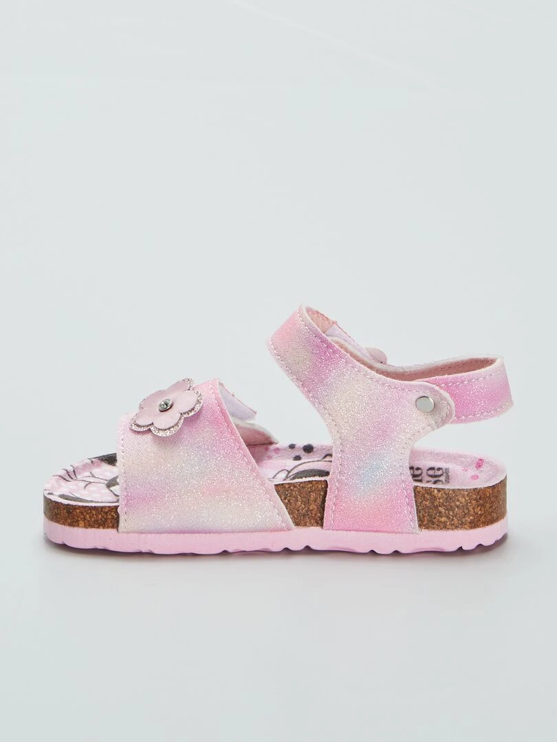 Sandales à scratchs 'Minnie'   Rose