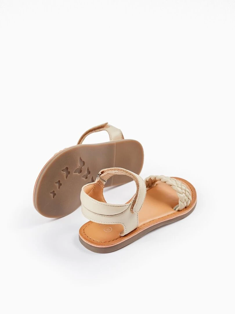 Sandales en cuir pour fille   Blanc