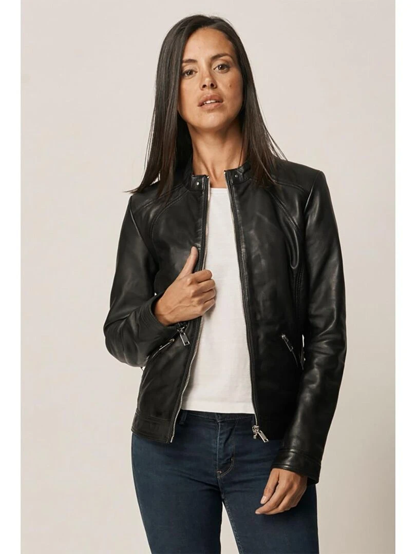 Lee Cooper Veste manches longues cuir regular fit BRIANNE Noir