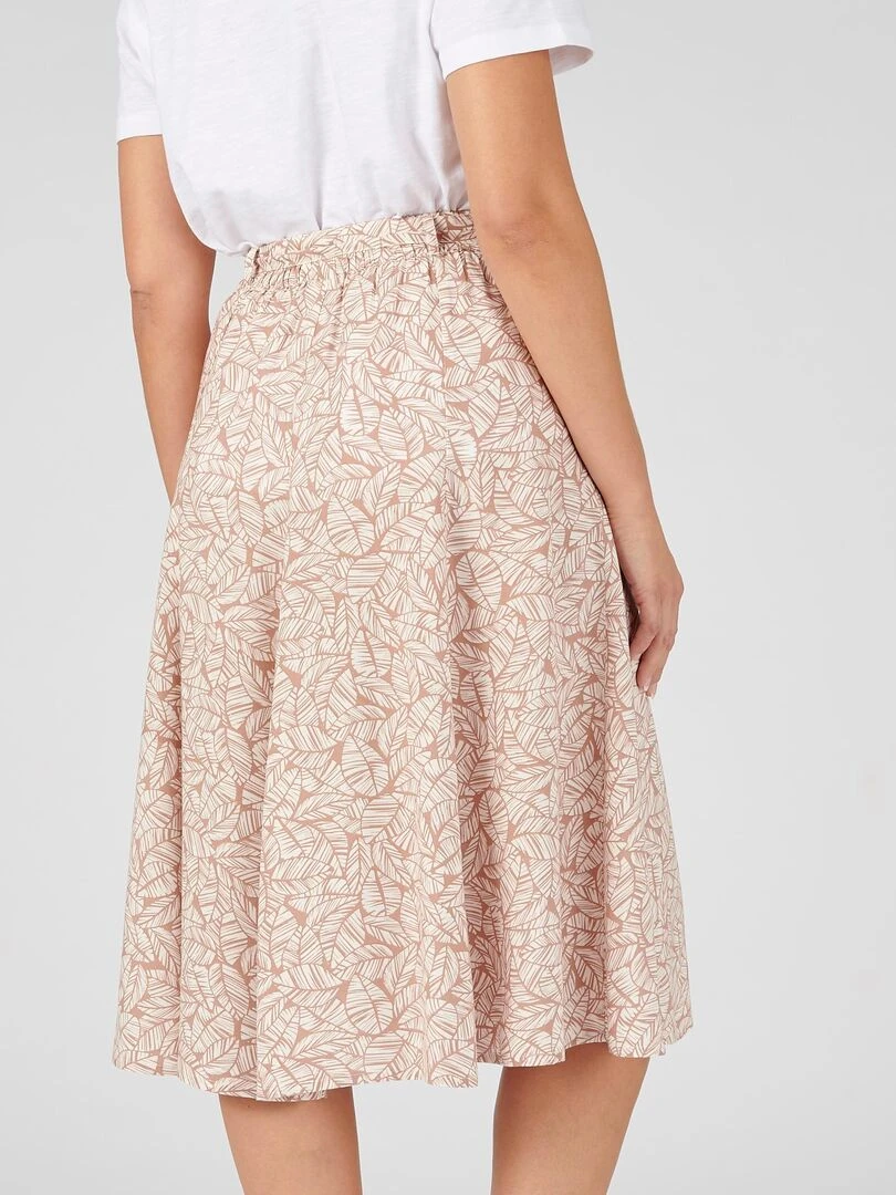 Jupe imprimée tissu fluide   Damart   Beige