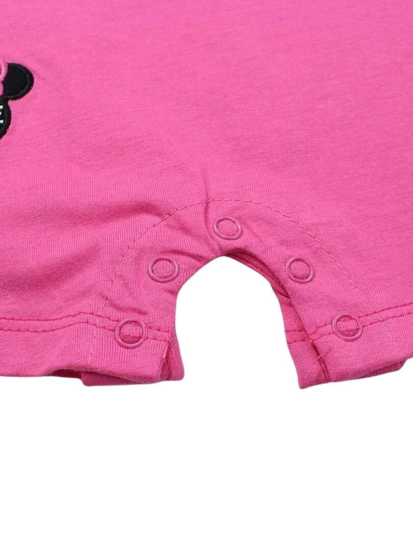 Disney   Combishort bébé fille imprimé Minnie en coton   Rose
