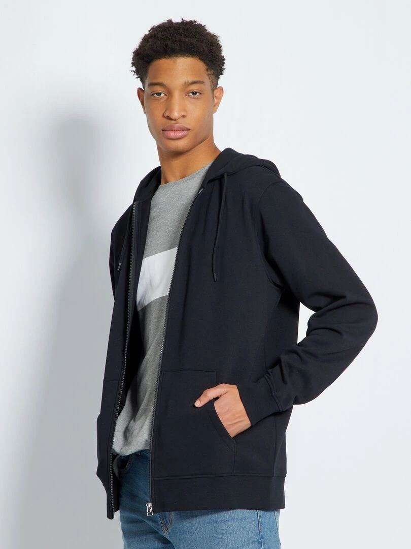 Sweat à capuche zippé +1m90 noir