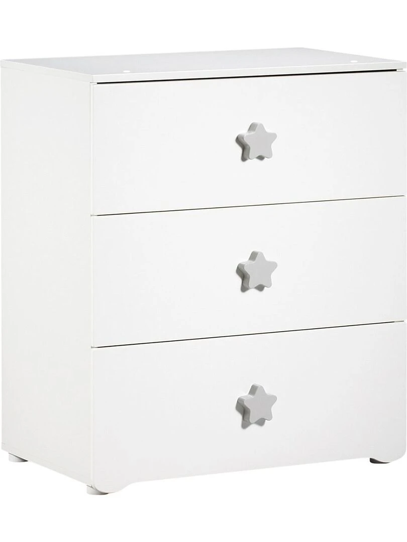 Commode à langer 3 tiroirs BABYPRICE Blanc Gris