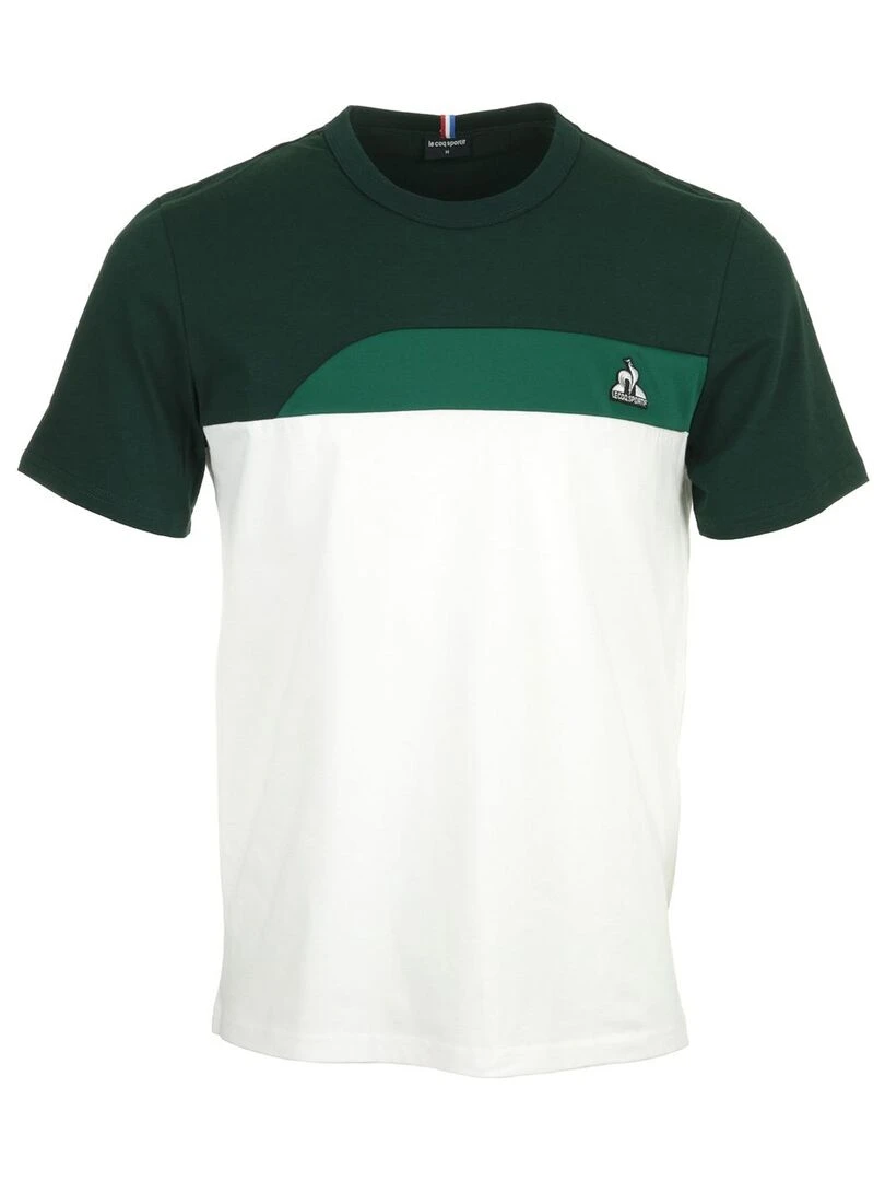T shirt Le Coq Sportif Saison 2 Tee Ss N°1 Blanc Vert