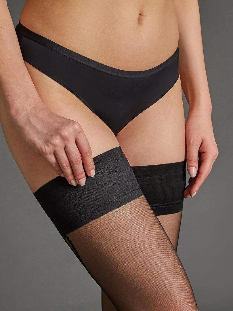 Bas autofixant 20 deniers Ficelle   RougeGorge Lingerie   Noir