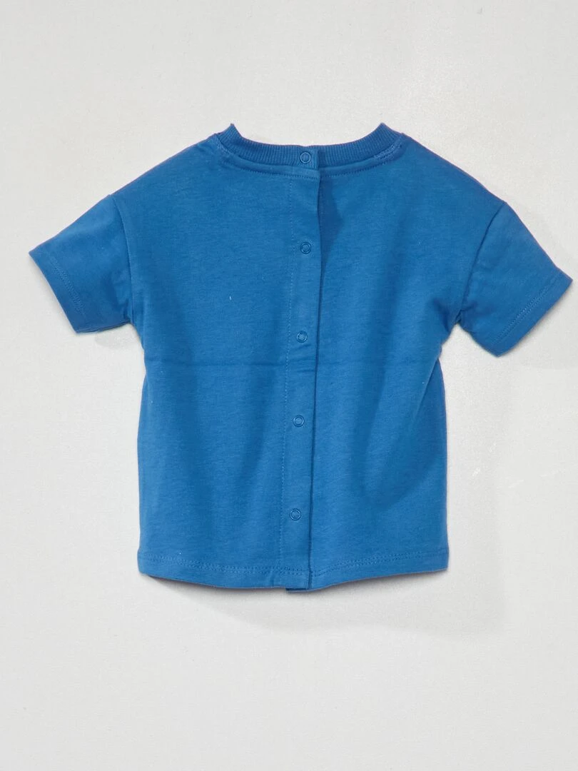 T shirt en jersey à manches courtes   Bleu