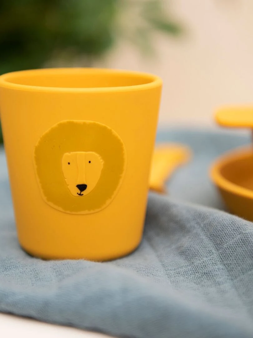 Lot de 2 gobelets en silicone Mr Lion Jaune
