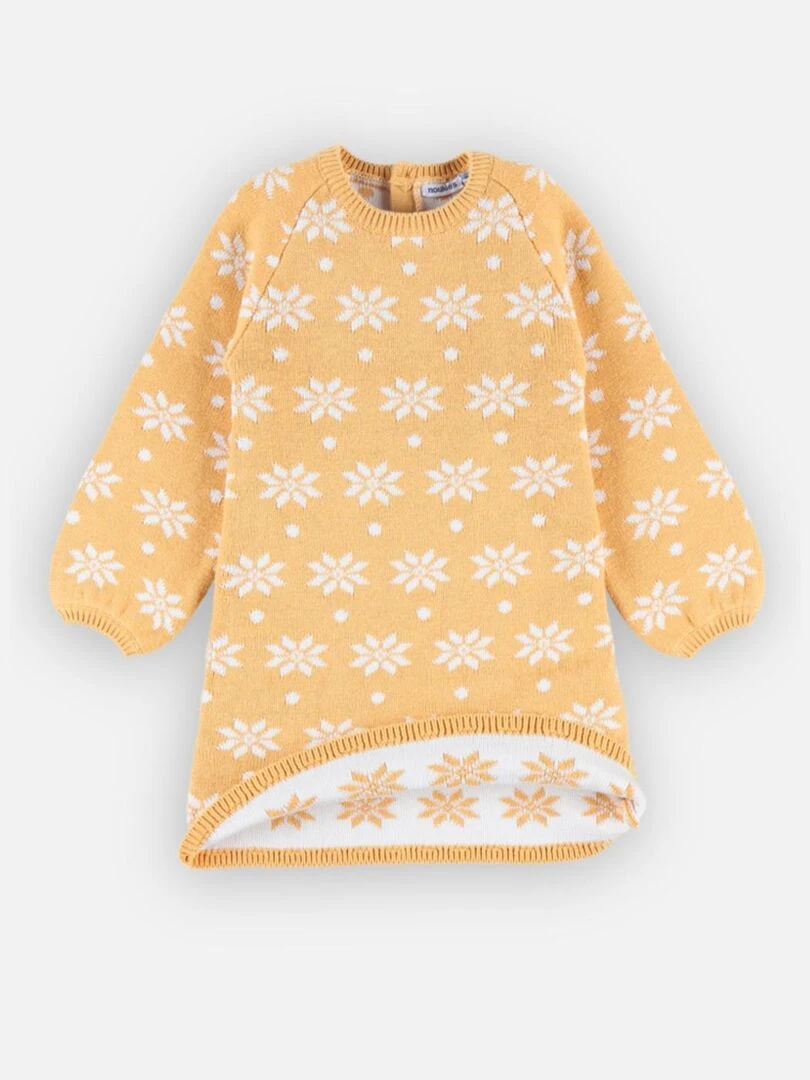 Robe tricot flocons  jaune/écru   Noukie's   Jaune