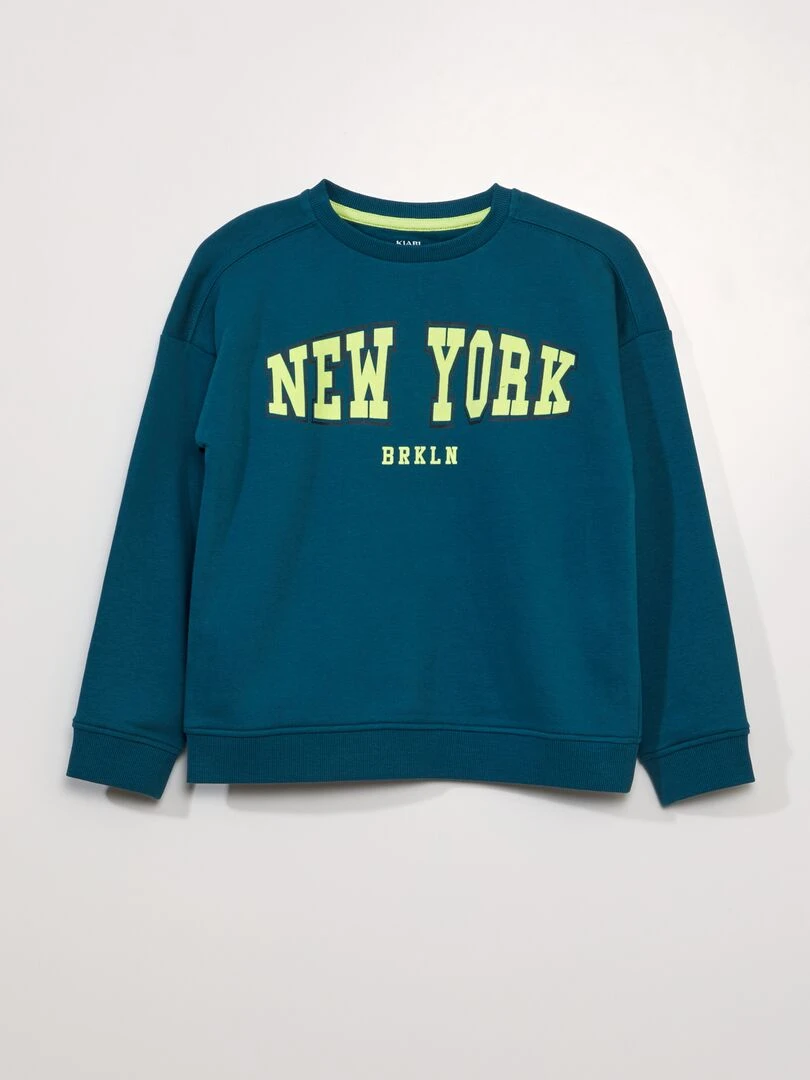 Sweat imprimé ville américaine Bleu