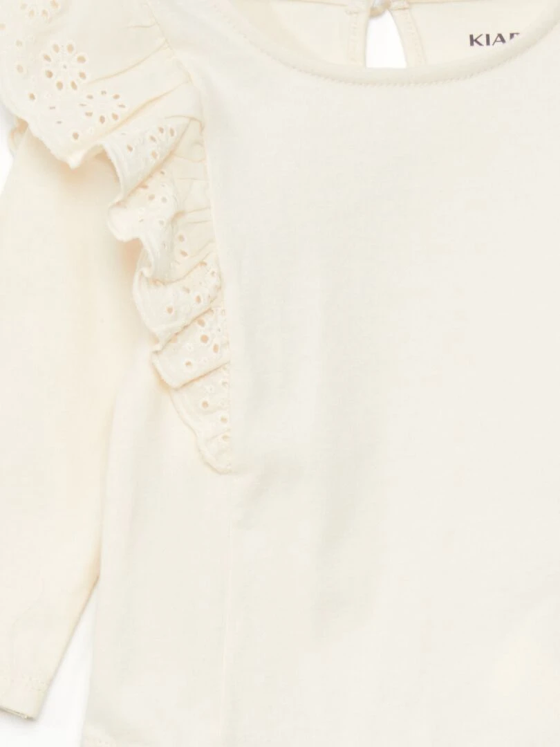 Ensemble blouse + pantalon paper bag 2 pièces Beige/noir