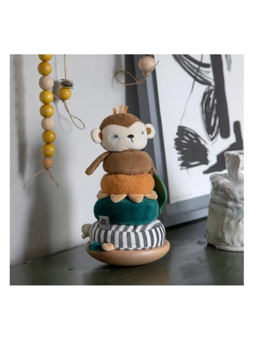 Jouet empilable et inclinable en bois Maci le singe   Sebra   Marron