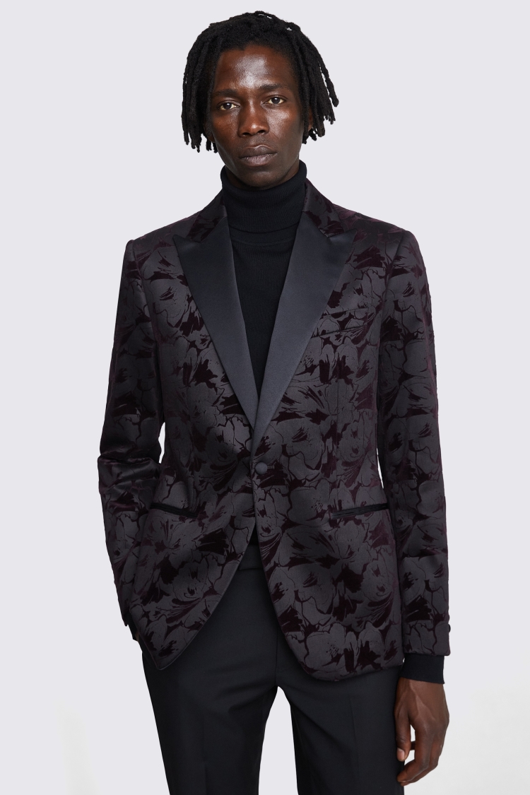 Slim Fit Ink Houndstooth Dress Jacket   Buy Online at Moss
