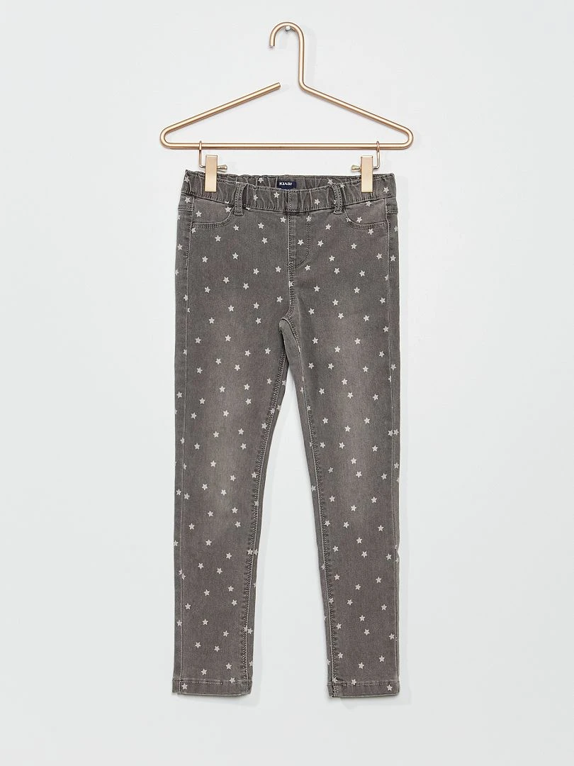 Pantalon jegging en denim Grise