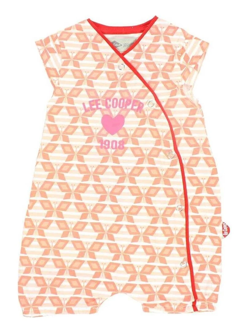 Lee Cooper Combishort bébé fille imprimé Lee Cooper en coton Orange