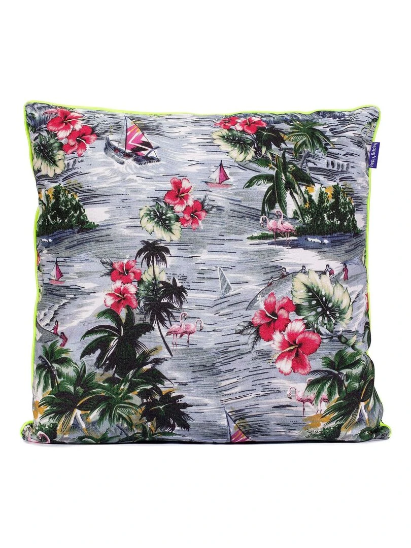 Housse de coussin décoratif Hawai "Happyfriday" Blanc