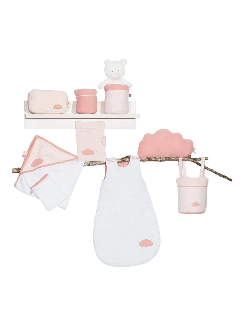 Lot de 3 paniers de rangement en coton   SAUTHON   Rose