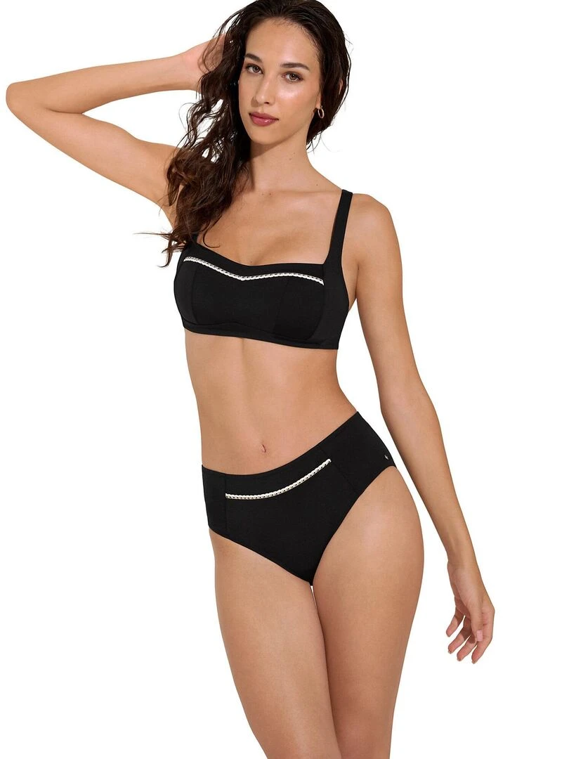 Bas maillot slip de bain shapewear taille haute Union Island   Noir