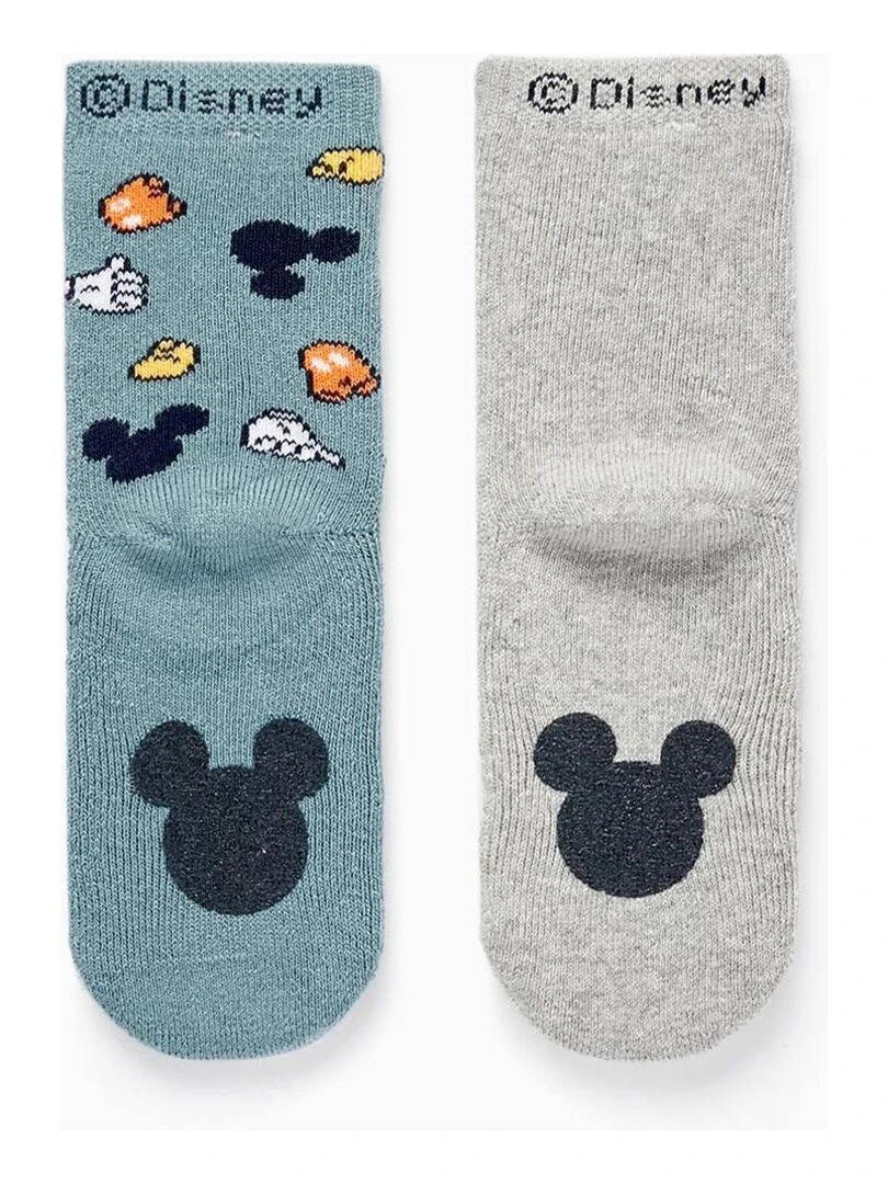 Pack de 2 paires de chaussettes antidérapantes pour bébé garçon 'Mickey' MICKEY Multicolore