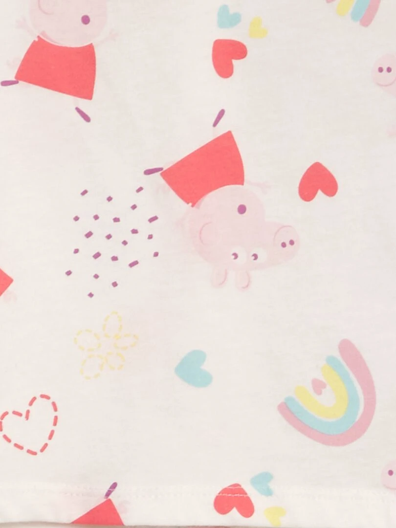 Ensemble tee shirt + short 'Peppa Pig' Blanc