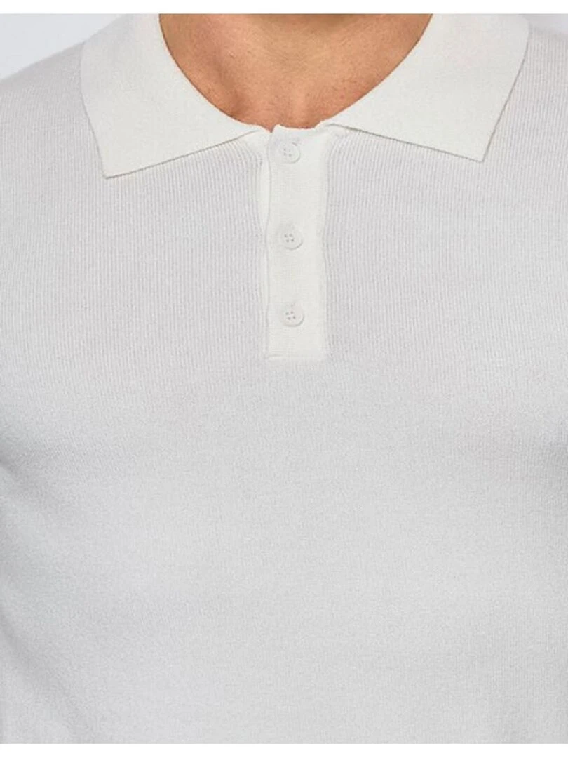 Pull col polo Kebello   Blanc Blanc