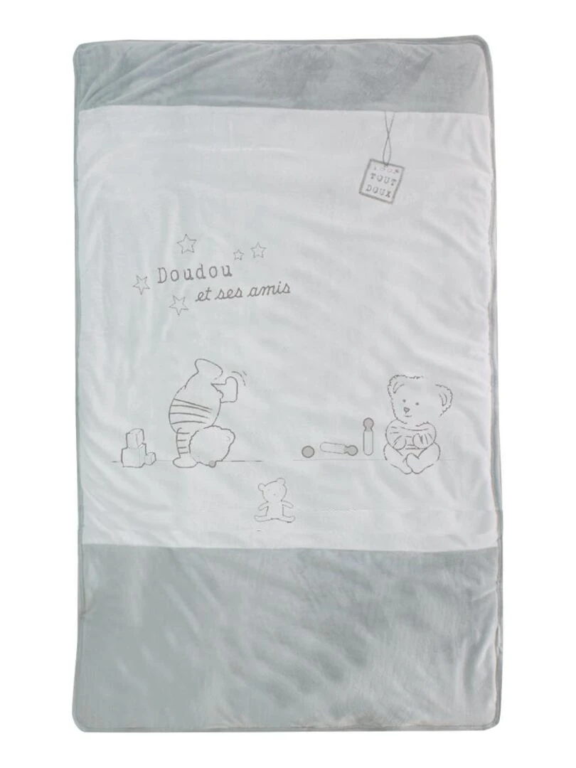 Couverture "DOUX CALIN" Les Chatounets Blanc Gris