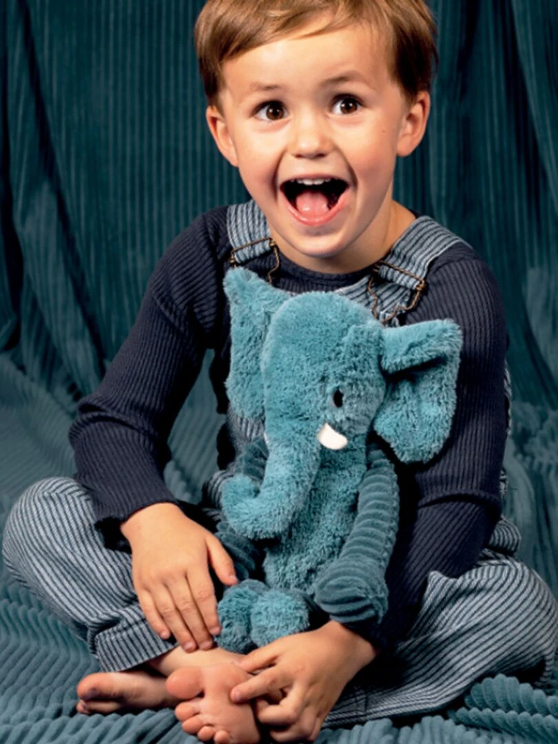 Peluche Les Ptipotos Dimoitou l'éléphant (26 cm)   Bleu