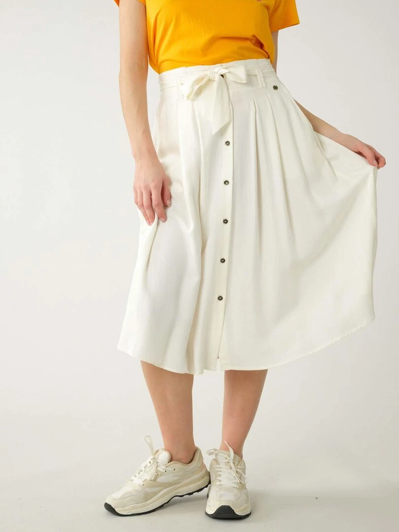 Jupe longueur midi 'Deeluxe' Blanc