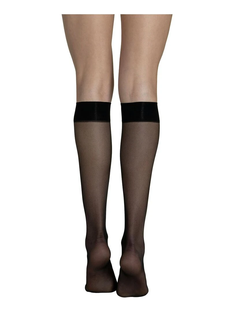 Lot de 2 paires mi bas 15 DEN Pretty Noir