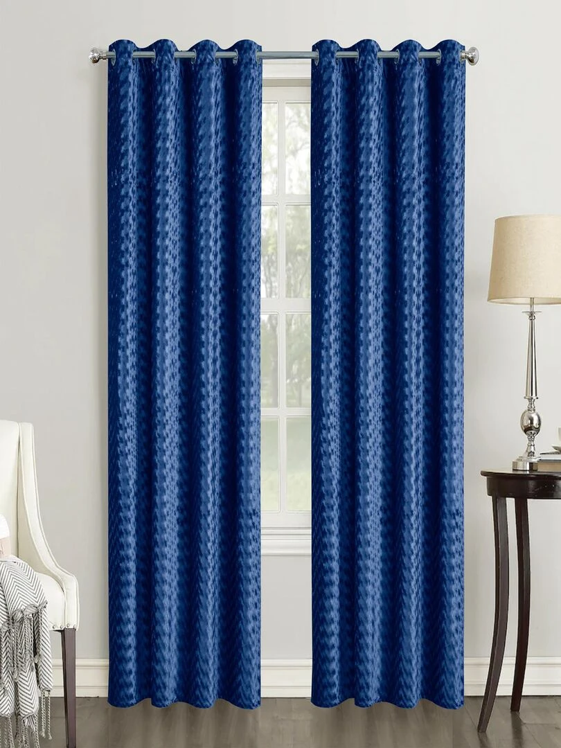Paire de rideaux obscurcissants Effet velours Bleu