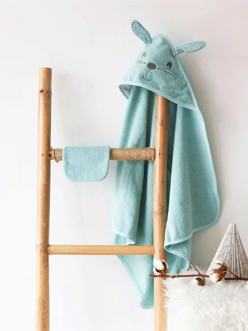 Cape de bain bébé Trois Kilos Sept Vert