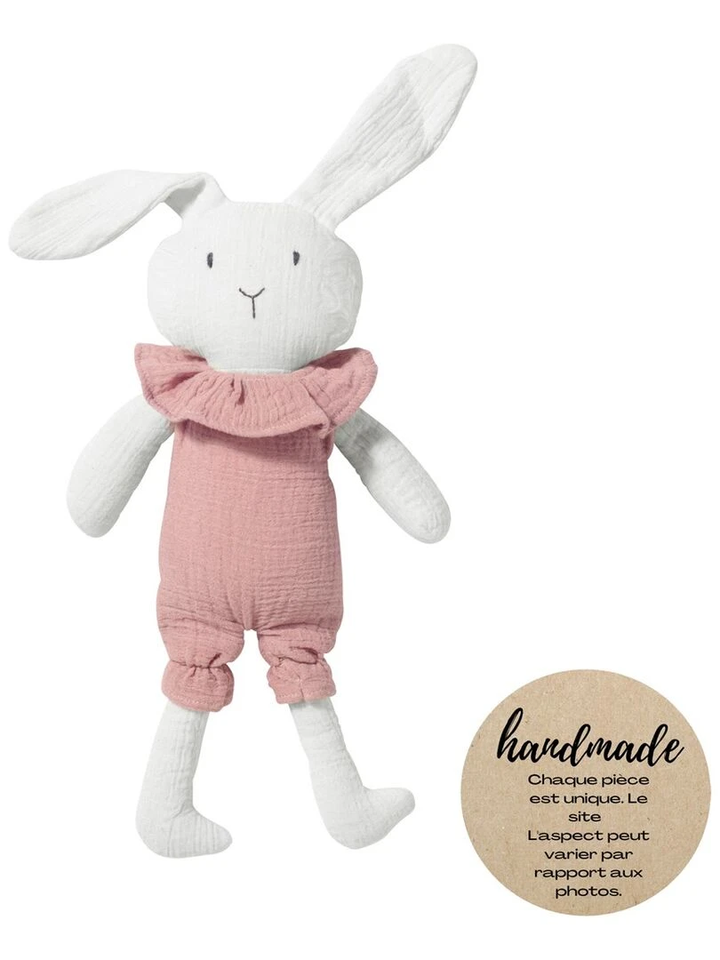 Peluche en coton mousseline lapin "Bella" 30 cm N/A