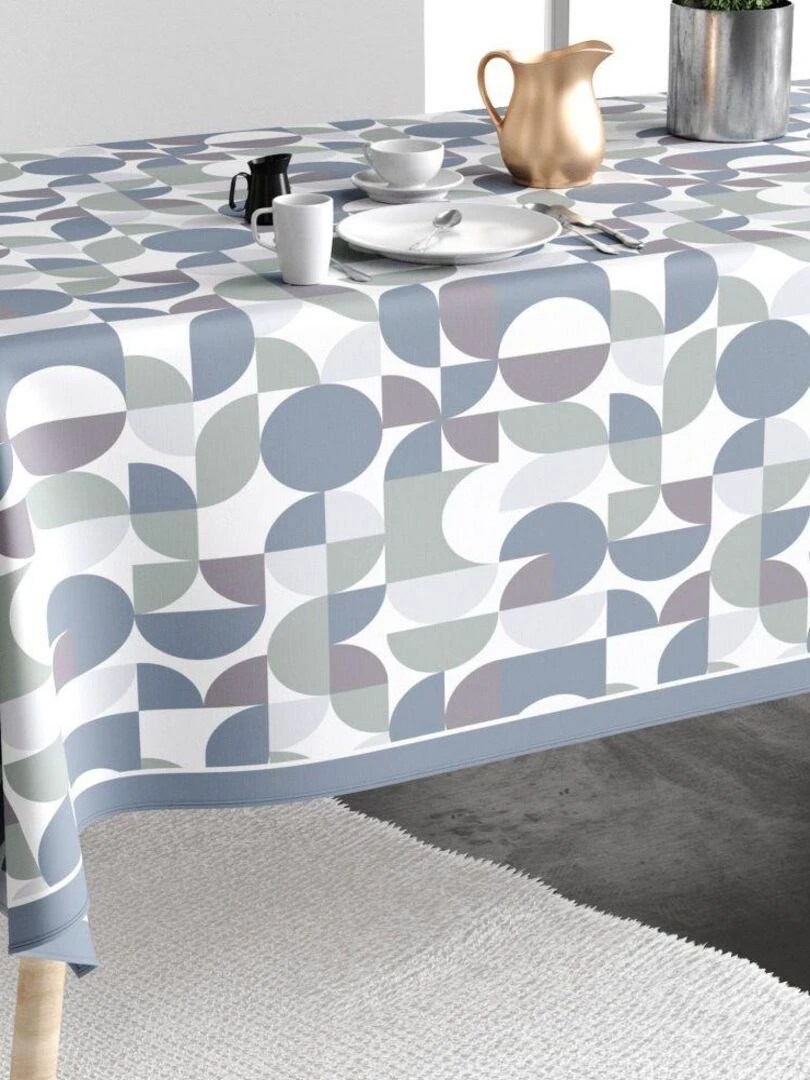 Nappe rectangulaire anti tache en Coton Skandina Bleu Bleu