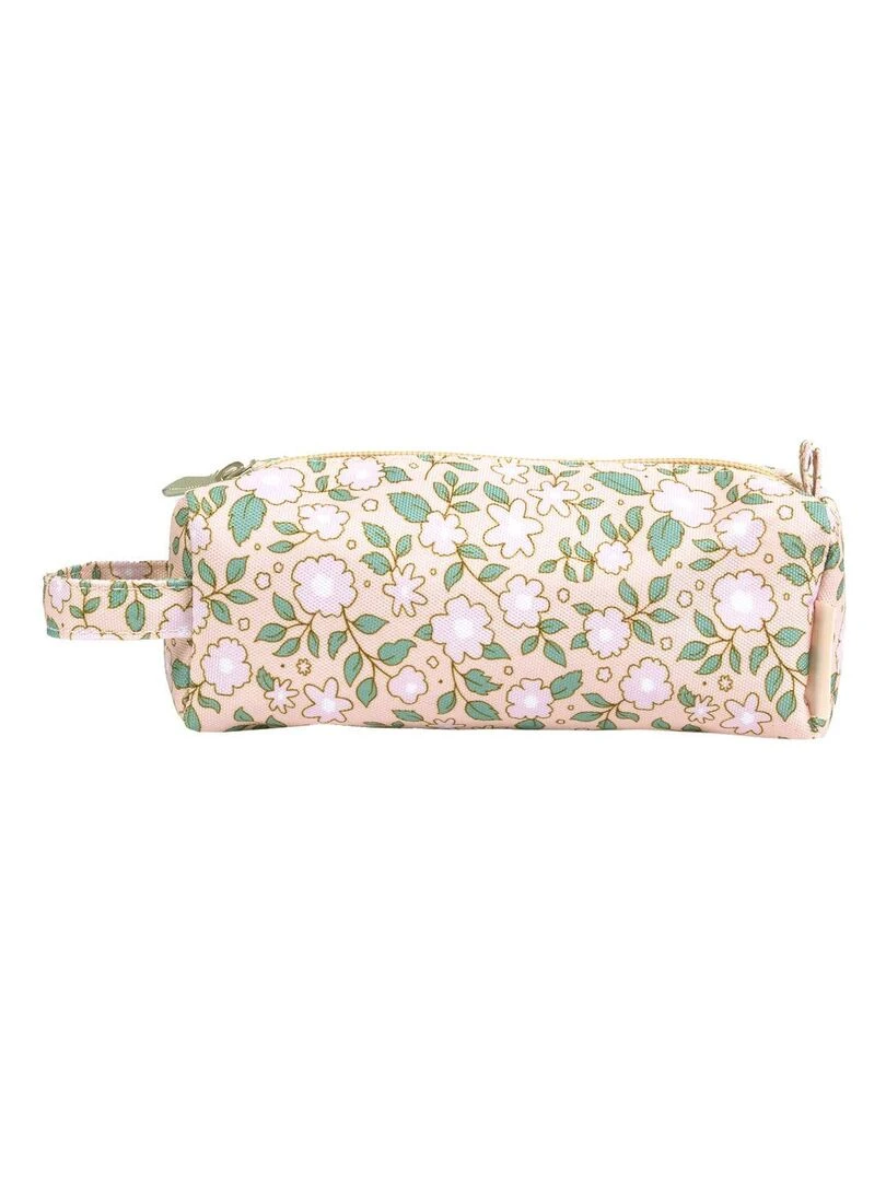 Trousse scolaire Fleurs rose   Rose