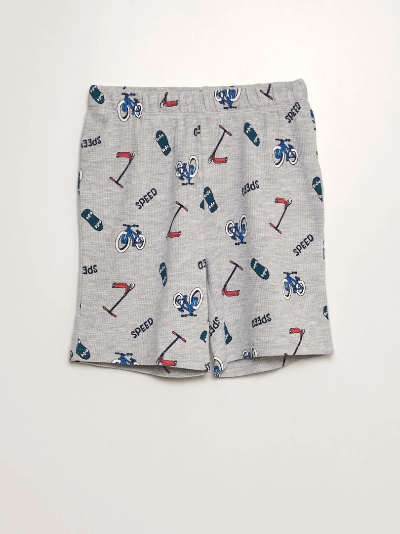 Ensemble pyjama en nid d'abeilles   2 pièces   Gris